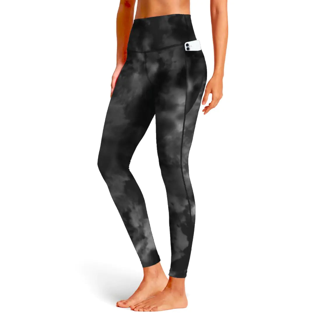 SKIDREAM Black Leggings with Pockets for Women Tummy Control High Waisted Workout Gym Yoga Pants