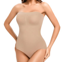 ciksob Strapless Shapewear Bodysuit for Women Seamless Triangle Tummy Control Bodysuit Slimming Butt Lifter Body Shaper