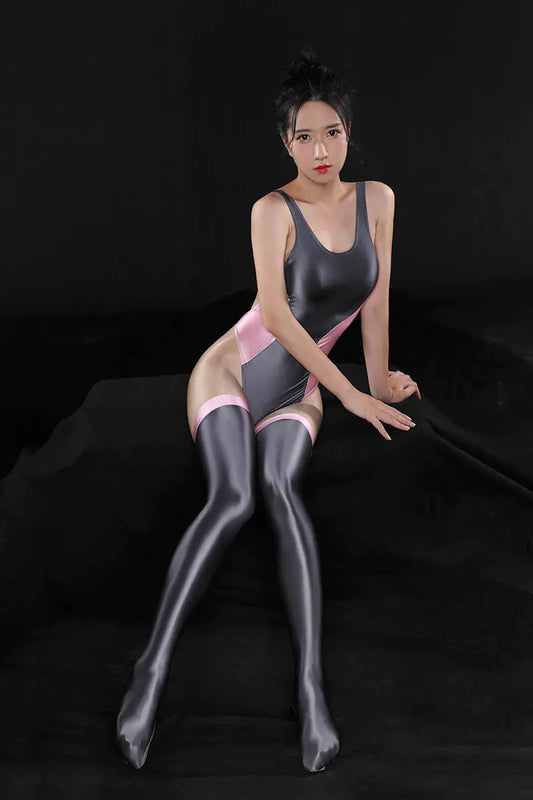 Sexy High Cut Thong Bodysuit Lingerie Set for Women