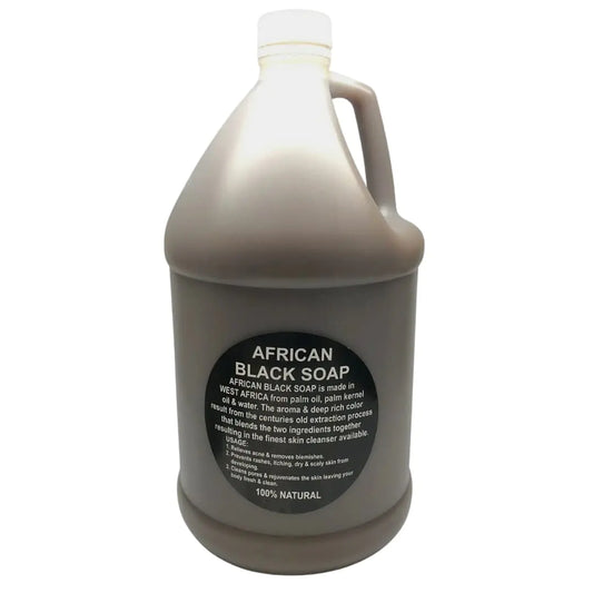 Liquid African Black Soap 1 Gallon - 100% Pure Natural Organic From Ghana | Body Wash Face Cleanser Hair Shampoo & Hand Soap Bulk