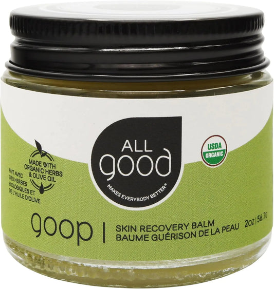 All Good Goop Organic Skin Care Recovery Balm - All Purpose Ointment w/Calendula Lavender Beeswax - Chafing Cream Dry Skin Salve Cracking Lip Moisturizer - Soothes Hydrates & Calms - 2oz