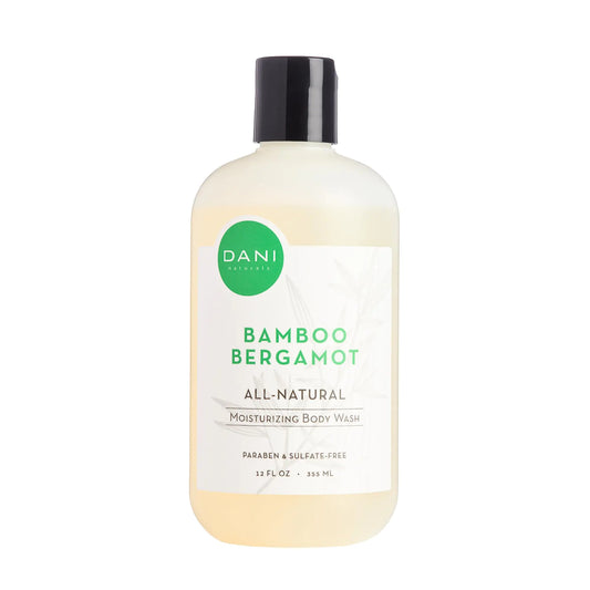 DANI Moisturizing Body Wash Naturals - Refreshing Bamboo Bergamot Scented - Organic Aloe Vera & Natural Glycerine - Paraben & Sulfate Free Shower Gel - For Men & Women - 12 Ounce Bottle