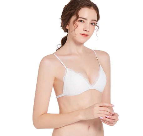 Lace Triangle Cup Sports Bra, Wireless Seamless Bra