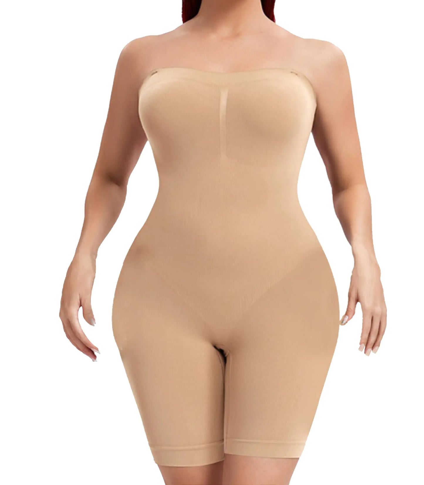 Sliot Strapless Shapewear for Women Tummy Control Shapewear Strapless Bodysuit Tube Top Shapewear Strapless Shapewear Bra (Beige XX-Large)