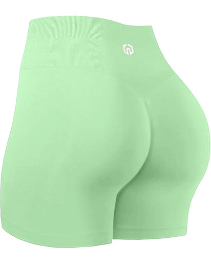 NELEUS Seemless Butty Lift Shorts for Women High Waisted Tummy Control Scrunch Shorts1055GreenUS M