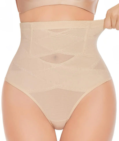 GYDEK Thong Tummy Control Shapewear for Women-High Waisted Body Shaper Girdle Thong Compression Underwear for Smoothing and Shaping