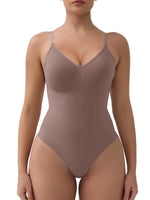 SHAPERX Womens Seamless Tummy Control Shapewear Bodysuit Thong Sculpting Body Shaper for a Snatched WaistSZ55215-Umber-4XL